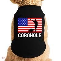 Cornhole Board Game Women American Flag Corn Hole Player Doggie Tank thumb 0