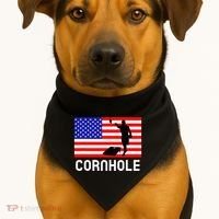 Cornhole Board Game Women American Flag Corn Hole Player USA-Made Doggie Bandana thumb 1