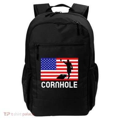 Cornhole Board Game Women American Flag Corn Hole Player Backpack