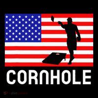 Cornhole Board Game Women American Flag Corn Hole Player Women's Hoodie thumb 2