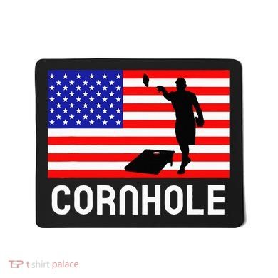 Cornhole Board Game Women American Flag Corn Hole Player Mousepad