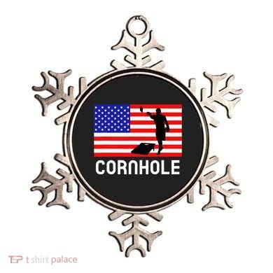 Cornhole Board Game Women American Flag Corn Hole Player Ornament