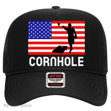 Cornhole Board Game Women American Flag Corn Hole Player Hat