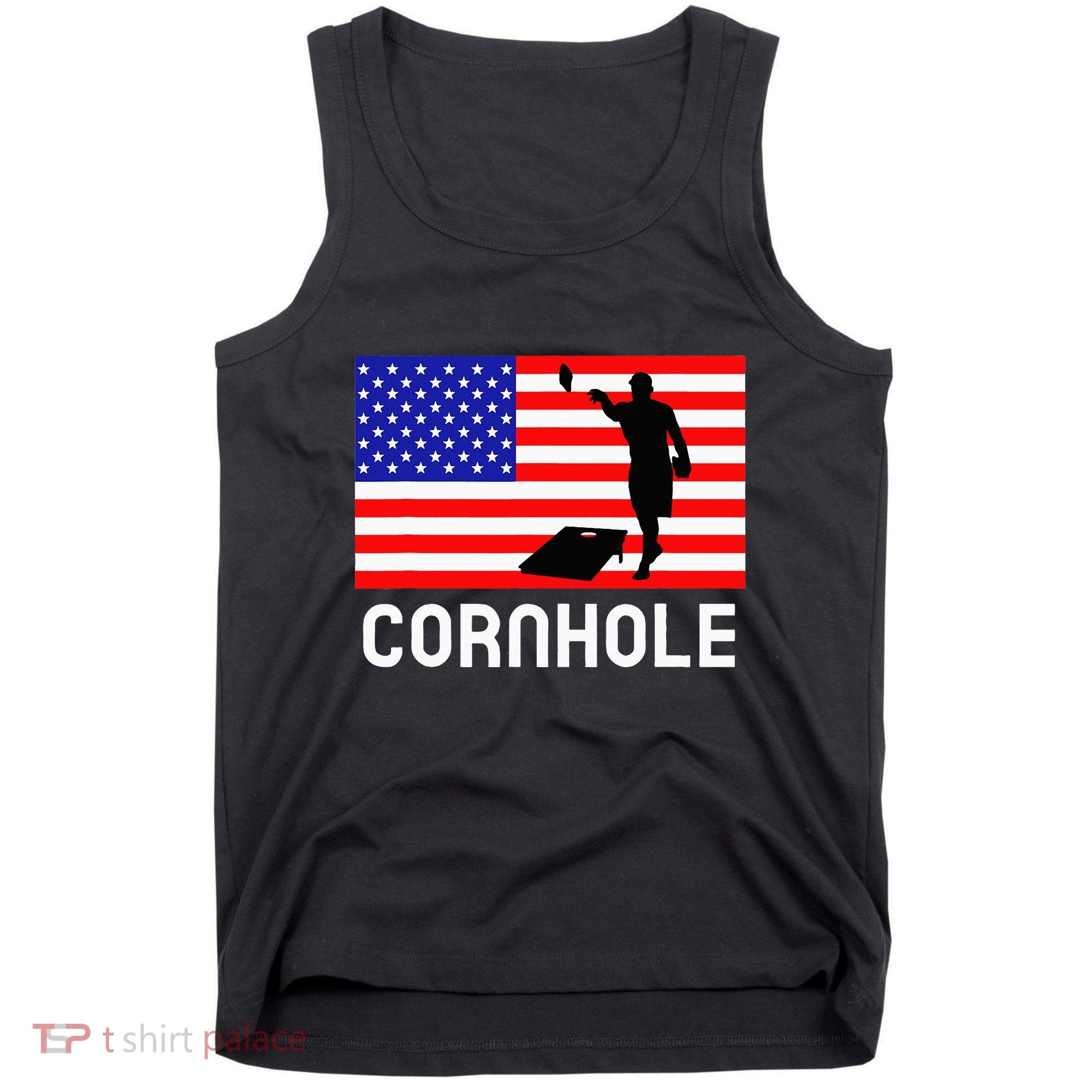 Cornhole Board Game Women American Flag Corn Hole Player Tank Top