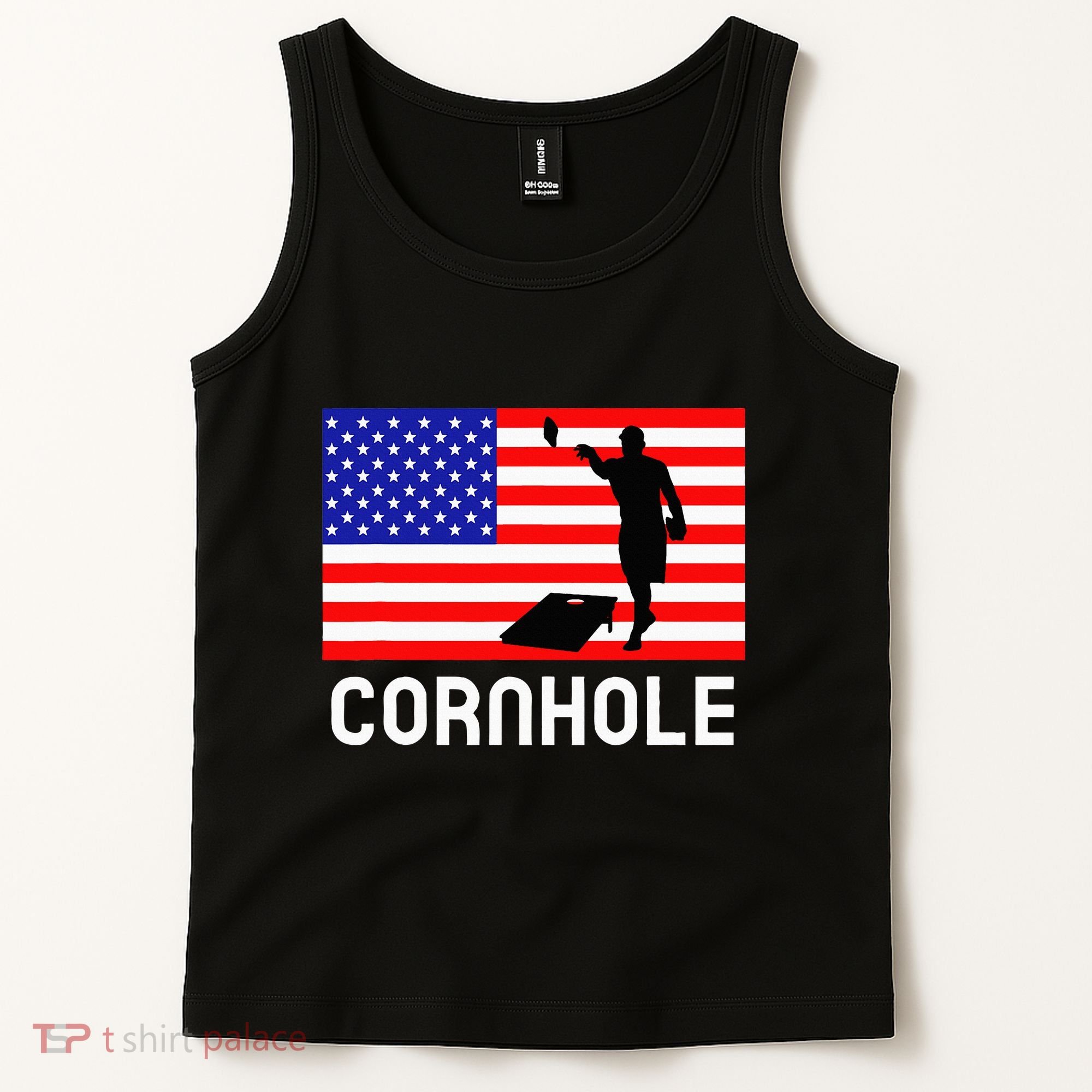 Cornhole Board Game Women American Flag Corn Hole Player Tank Top