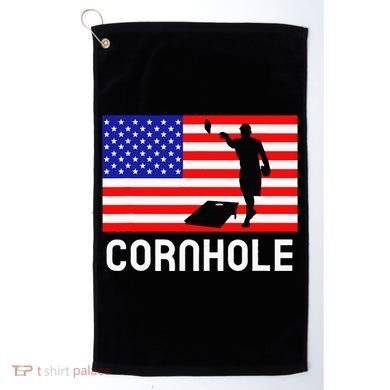 Cornhole Board Game Women American Flag Corn Hole Player Golf Towel