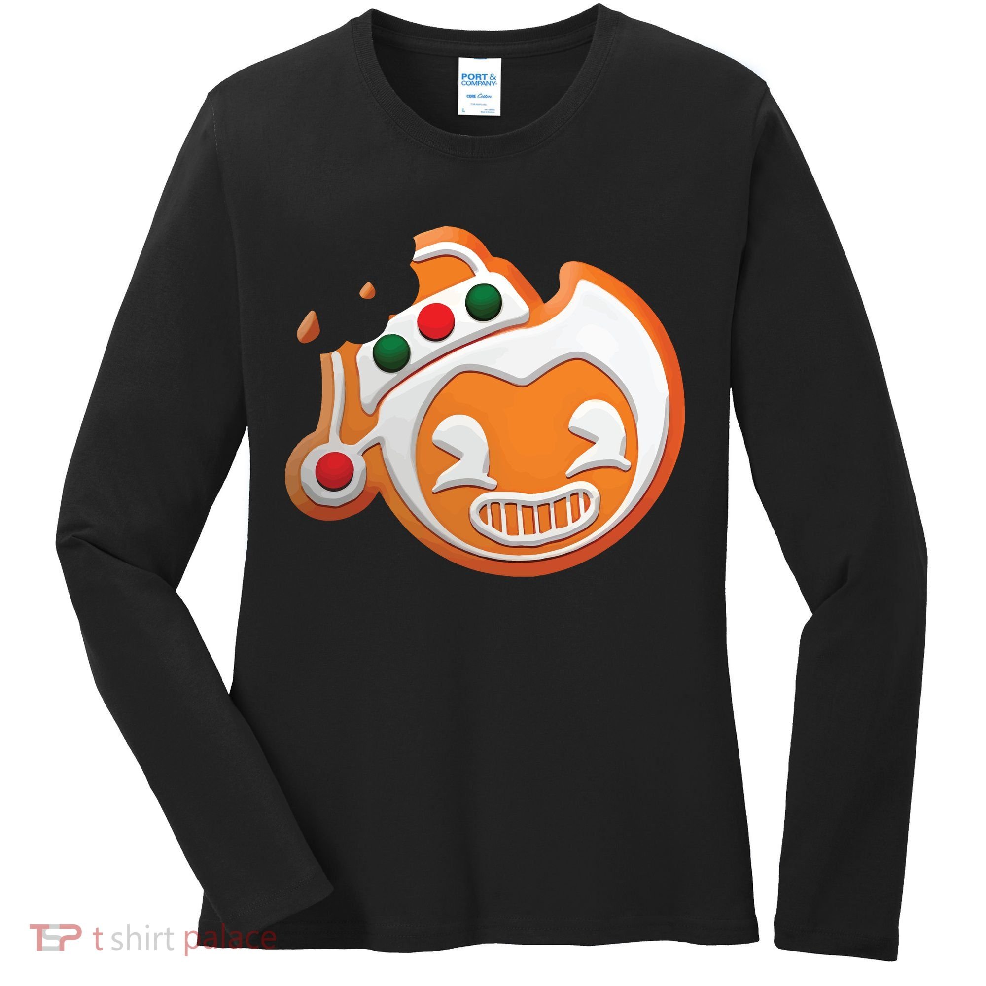 Christmas Bendy Gingerbread Women's Long Sleeve Shirt