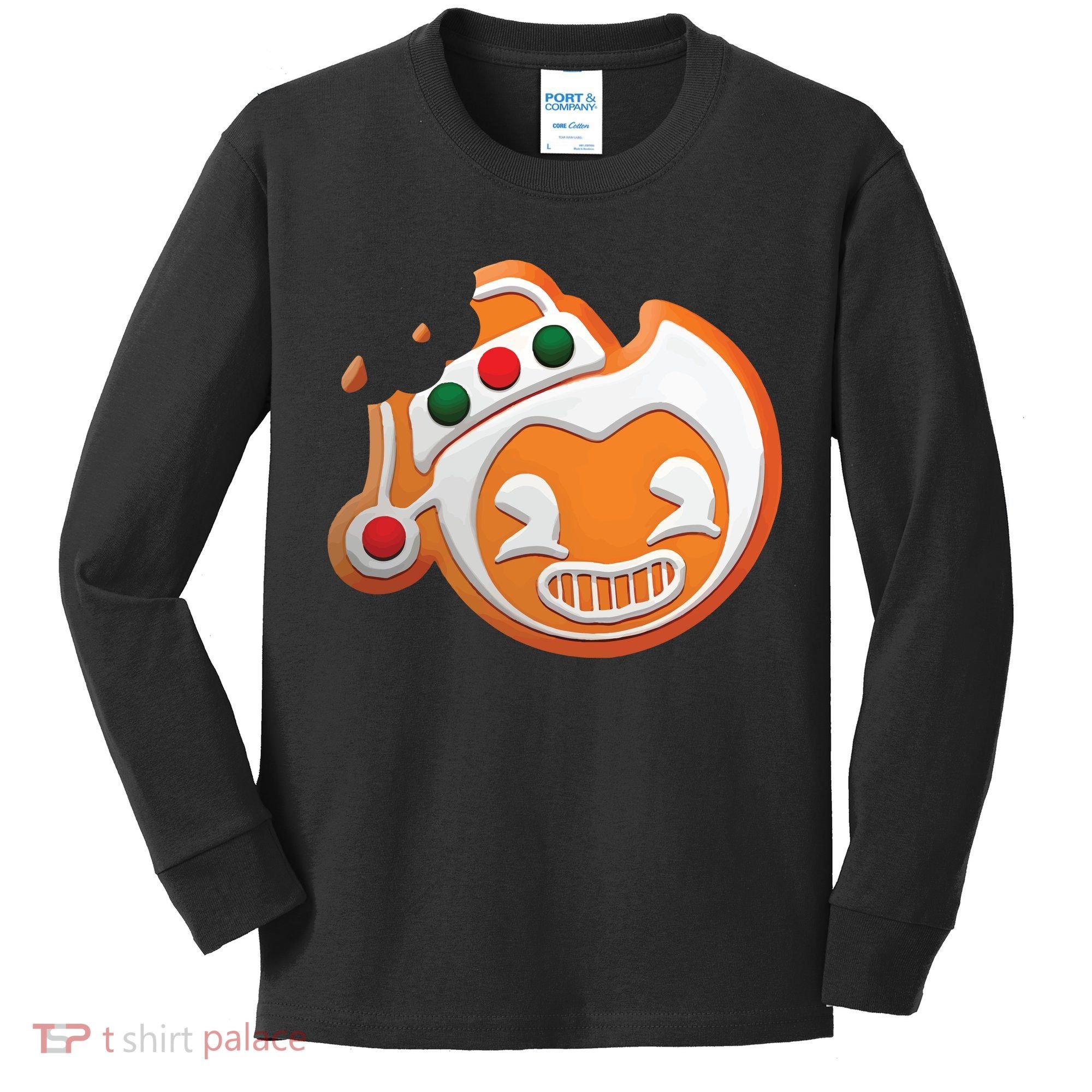 Christmas Bendy Gingerbread Kids Long Sleeve Shirt