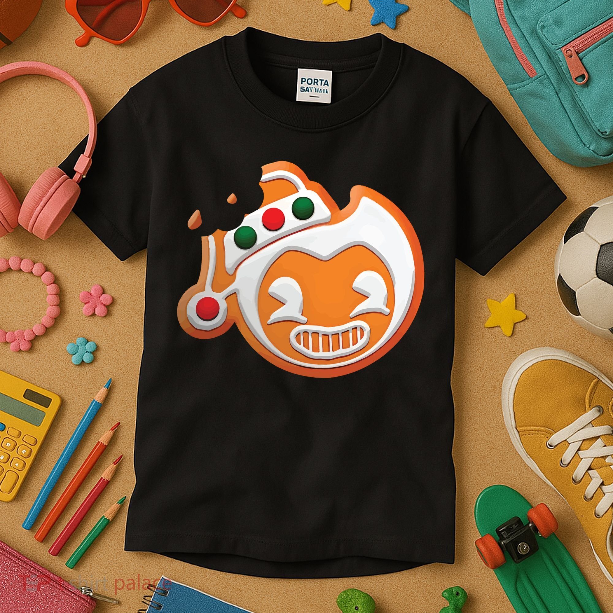 Christmas Bendy Gingerbread Kids T-Shirt