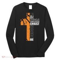 Christian Basketball Gifts Religious Verses Long Sleeve Shirt thumb 0