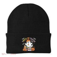 Coquette Bow Ghost Halloween Cute Ghost Trick Or Teach Candy Cute Gift Beanie thumb 0
