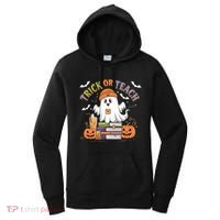 Coquette Bow Ghost Halloween Cute Ghost Trick Or Teach Candy Cute Gift Women's Hoodie thumb 0