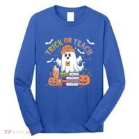 Coquette Bow Ghost Halloween Cute Ghost Trick Or Teach Candy Cute Gift Long Sleeve Shirt thumb 0