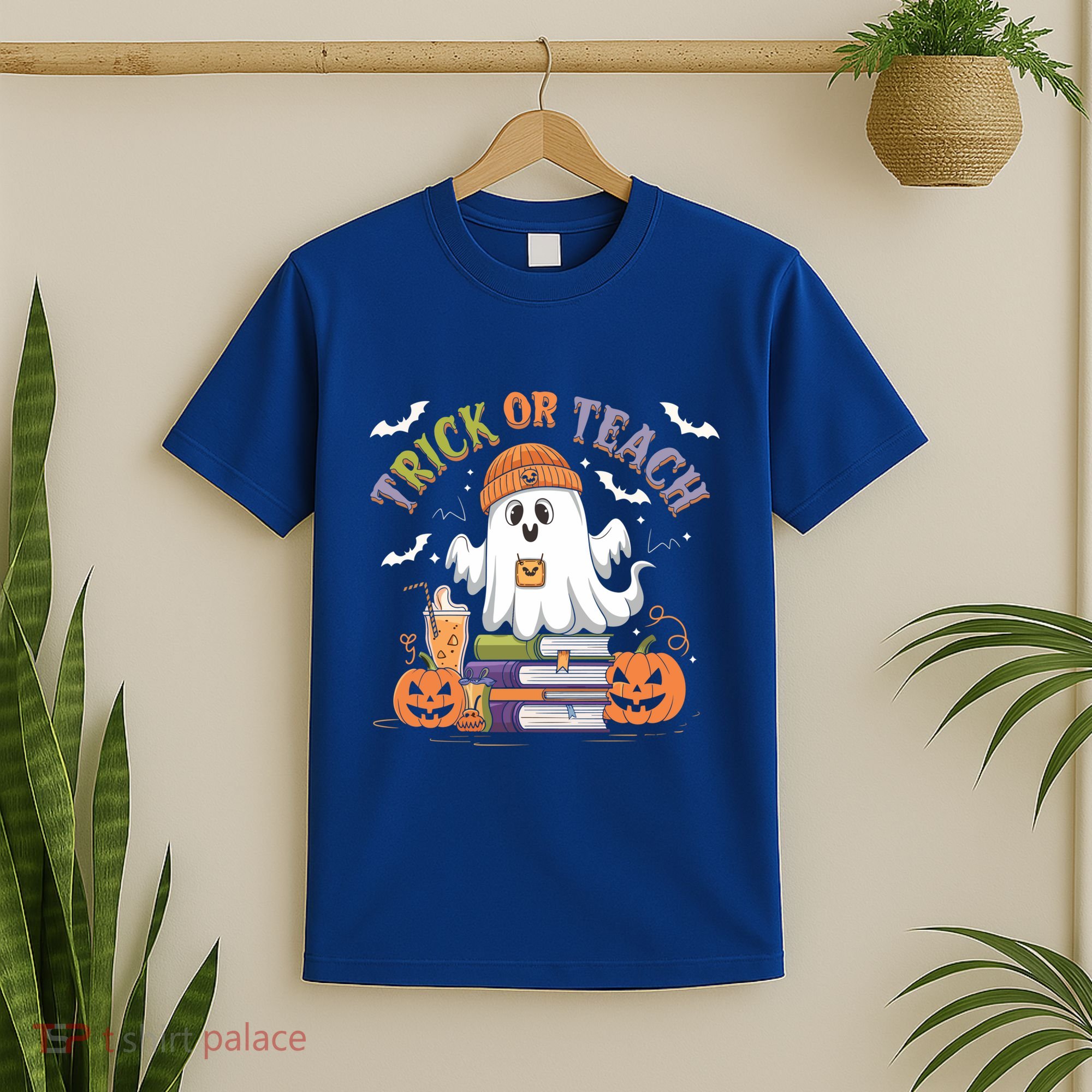 Coquette Bow Ghost Halloween Cute Ghost Trick Or Teach Candy Cute Gift T-Shirt