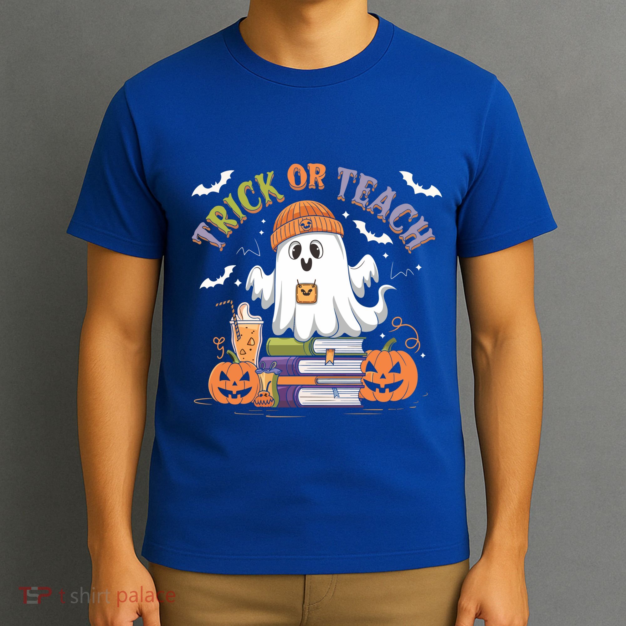 Coquette Bow Ghost Halloween Cute Ghost Trick Or Teach Candy Cute Gift T-Shirt