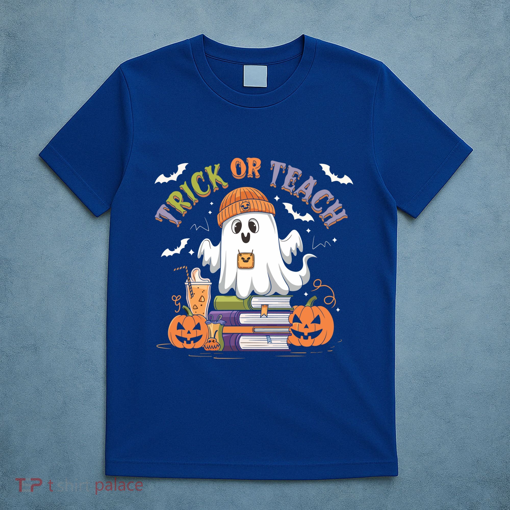 Coquette Bow Ghost Halloween Cute Ghost Trick Or Teach Candy Cute Gift T-Shirt