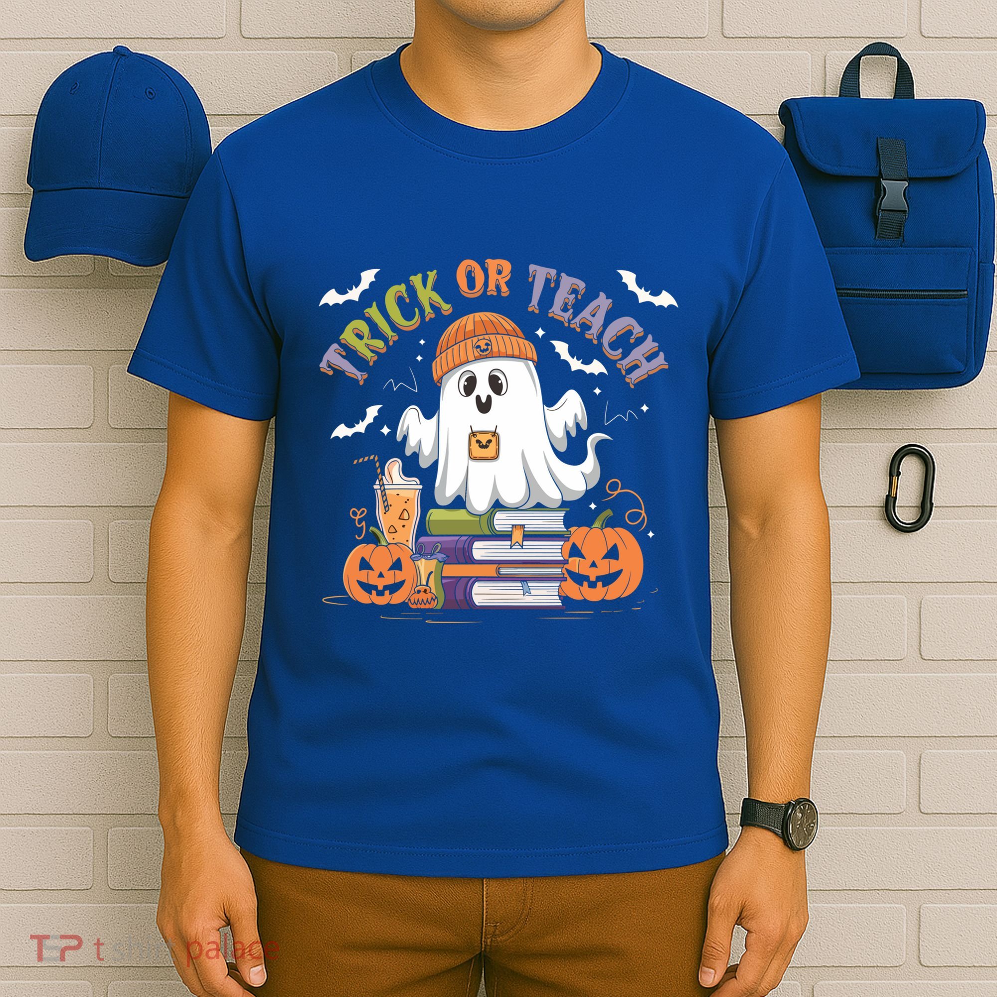 Coquette Bow Ghost Halloween Cute Ghost Trick Or Teach Candy Cute Gift T-Shirt