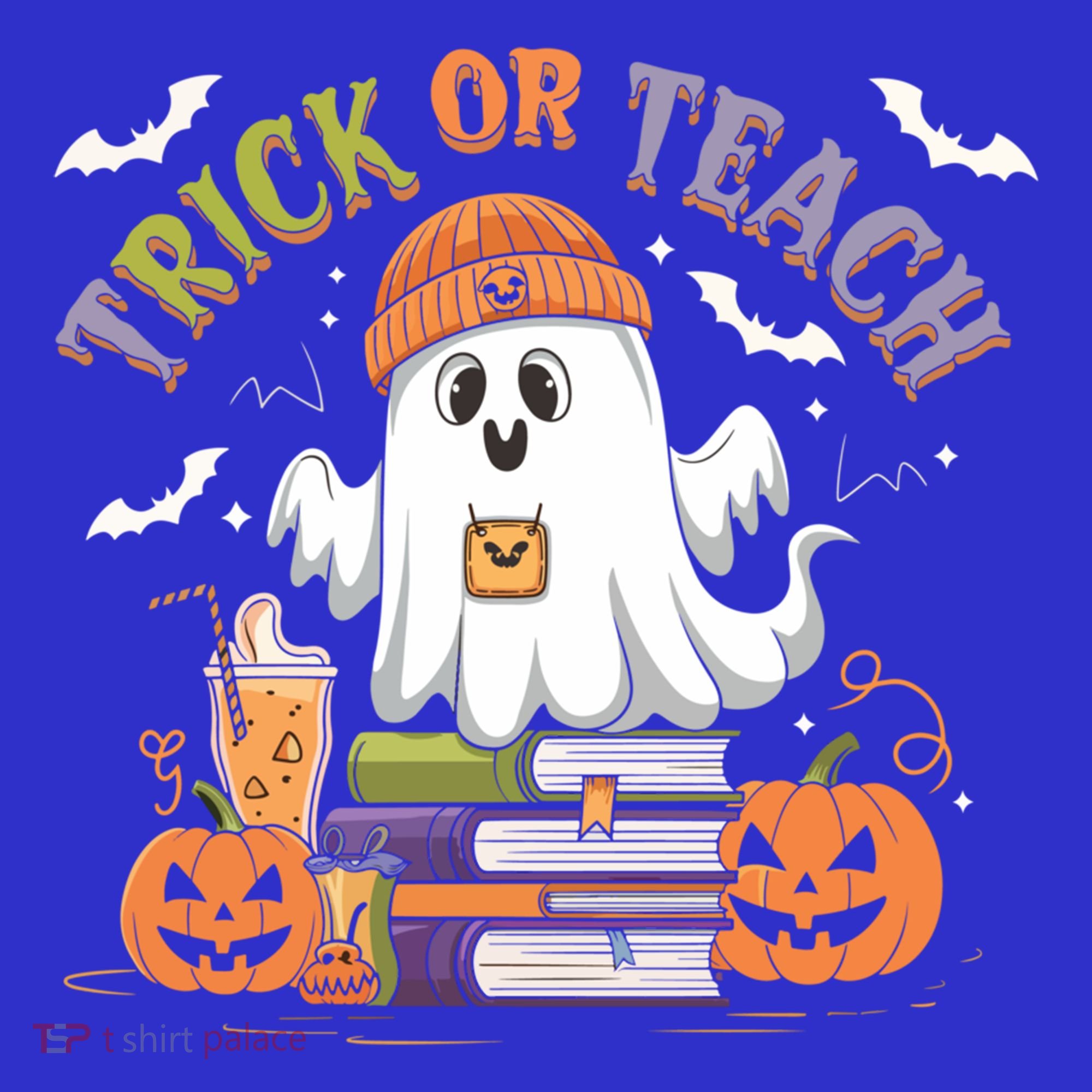 Coquette Bow Ghost Halloween Cute Ghost Trick Or Teach Candy Cute Gift T-Shirt