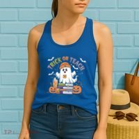 Coquette Bow Ghost Halloween Cute Ghost Trick Or Teach Candy Cute Gift Women's Tank Top thumb 2