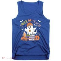 Coquette Bow Ghost Halloween Cute Ghost Trick Or Teach Candy Cute Gift Tank Top thumb 0