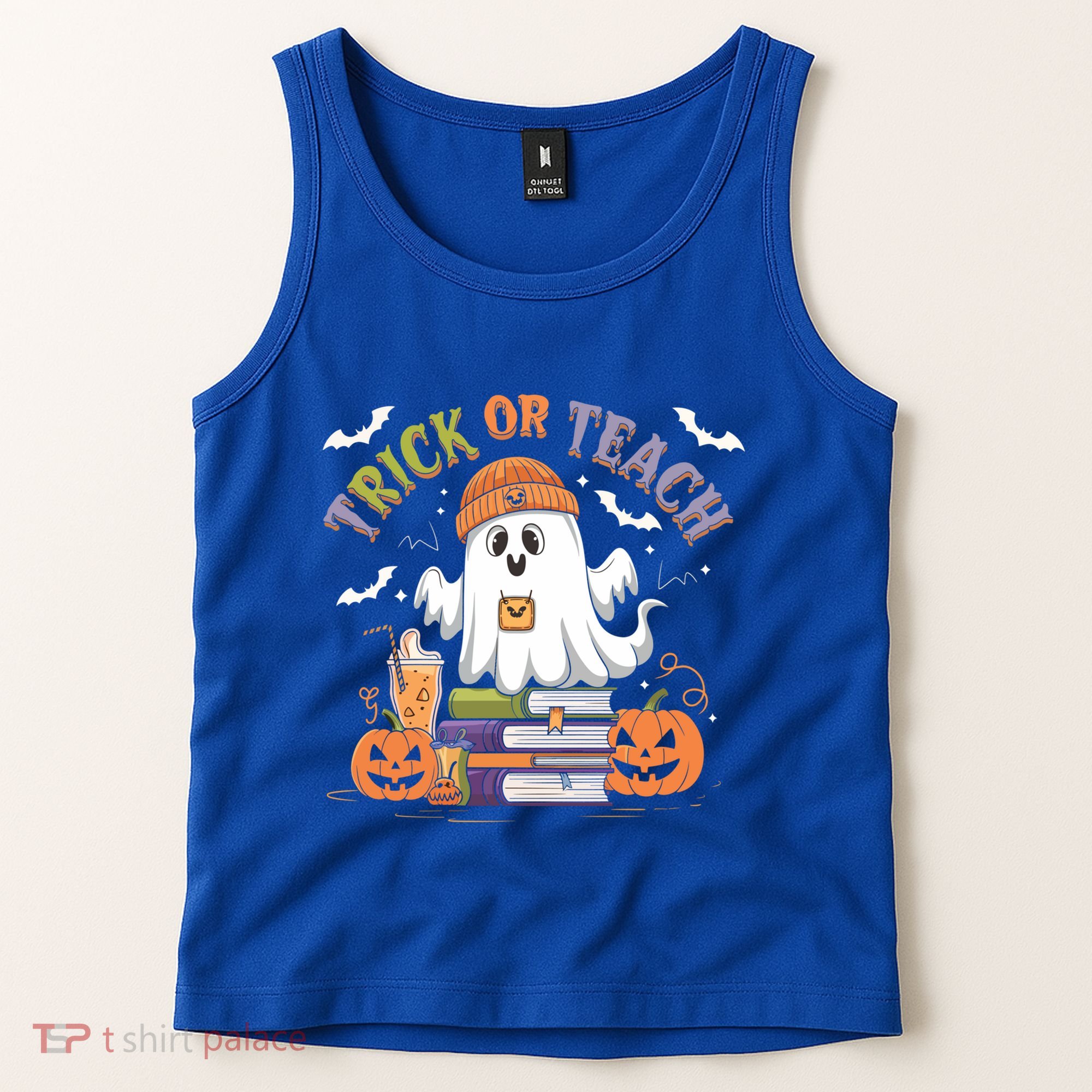 Coquette Bow Ghost Halloween Cute Ghost Trick Or Teach Candy Cute Gift Tank Top