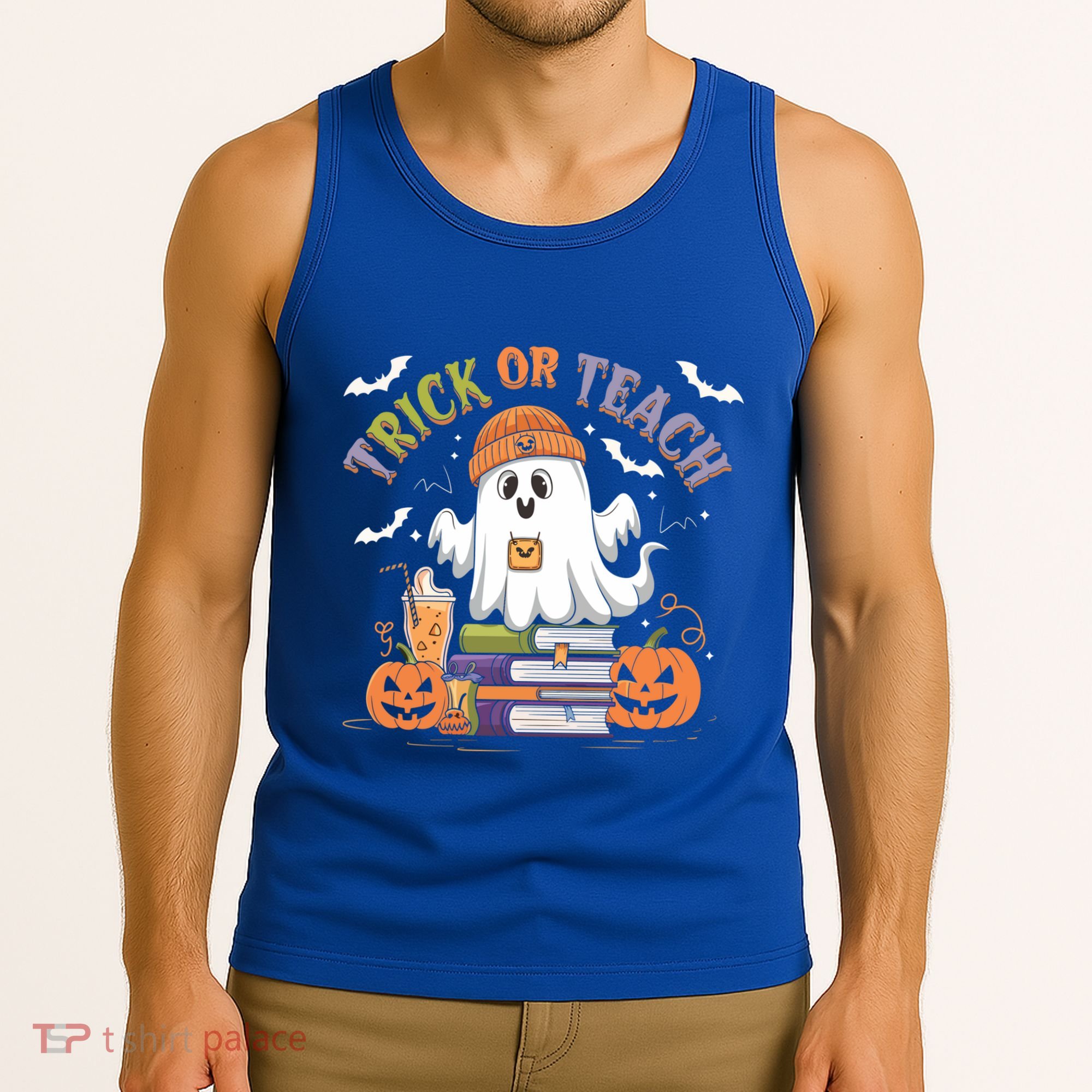 Coquette Bow Ghost Halloween Cute Ghost Trick Or Teach Candy Cute Gift Tank Top