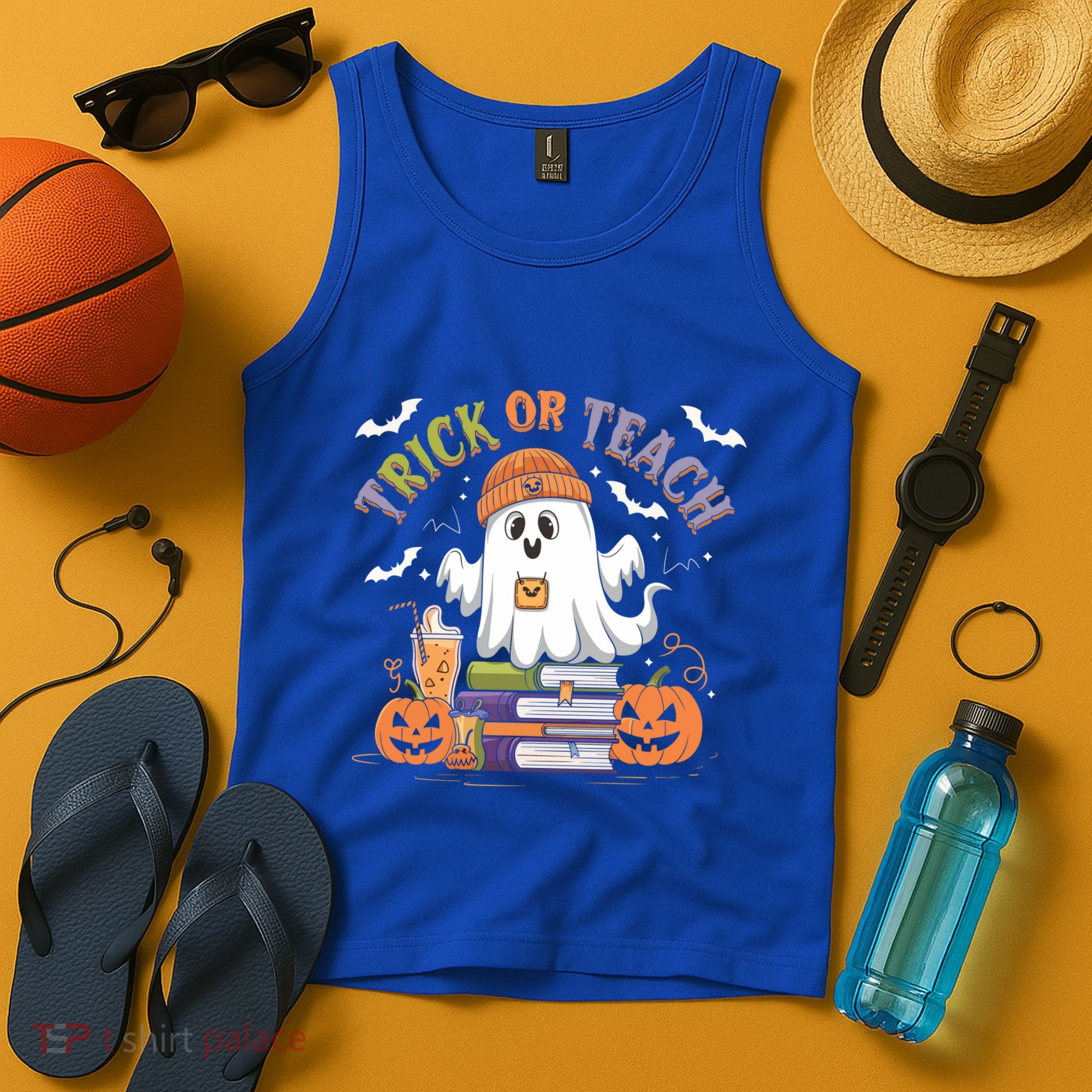 Coquette Bow Ghost Halloween Cute Ghost Trick Or Teach Candy Cute Gift Tank Top