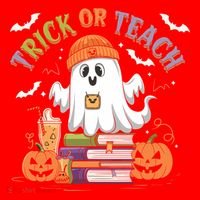 Coquette Bow Ghost Halloween Cute Ghost Trick Or Teach Candy Cute Gift Santa Hat thumb 1