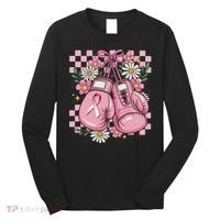 Coquette Boxing Gloves Fight Breast Cancer Long Sleeve Shirt thumb 0