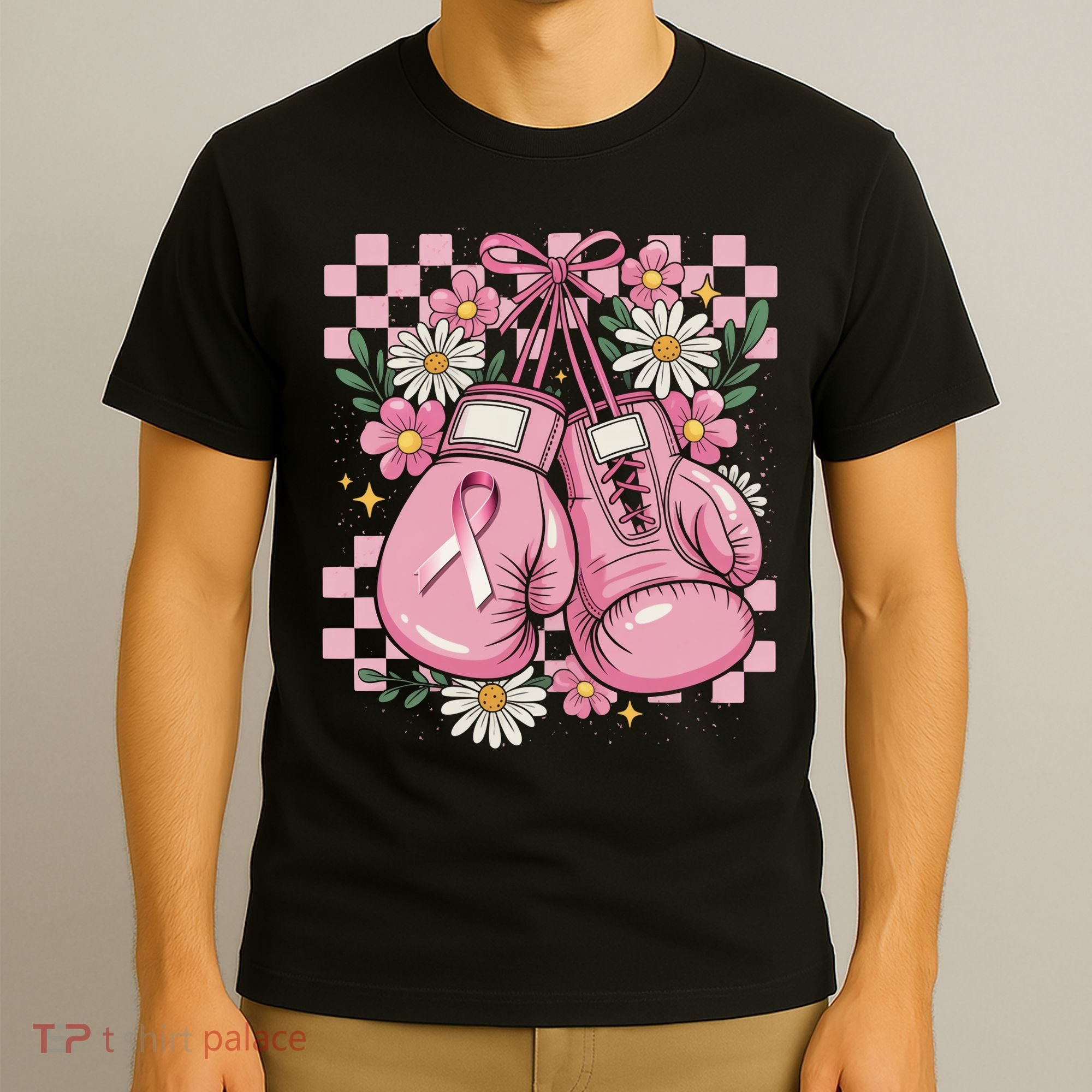 Coquette Boxing Gloves Fight Breast Cancer T-Shirt