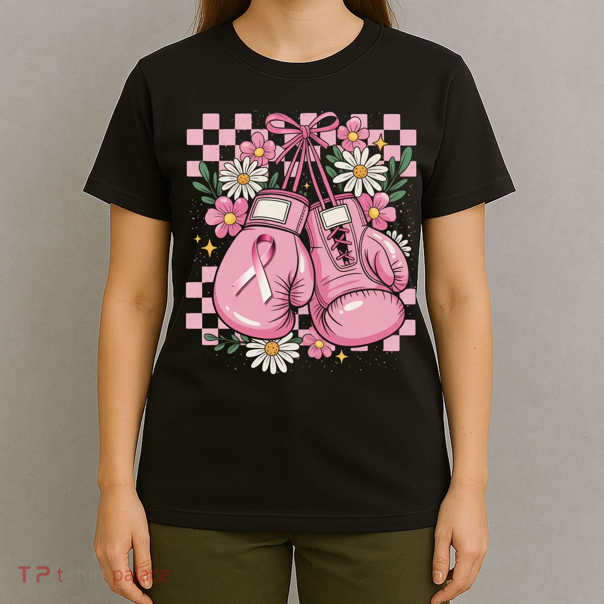 Coquette Boxing Gloves Fight Breast Cancer T-Shirt