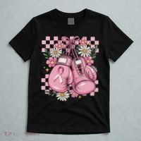 Coquette Boxing Gloves Fight Breast Cancer T-Shirt thumb 5