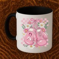 Coquette Boxing Gloves Fight Breast Cancer Coffee Mug thumb 2