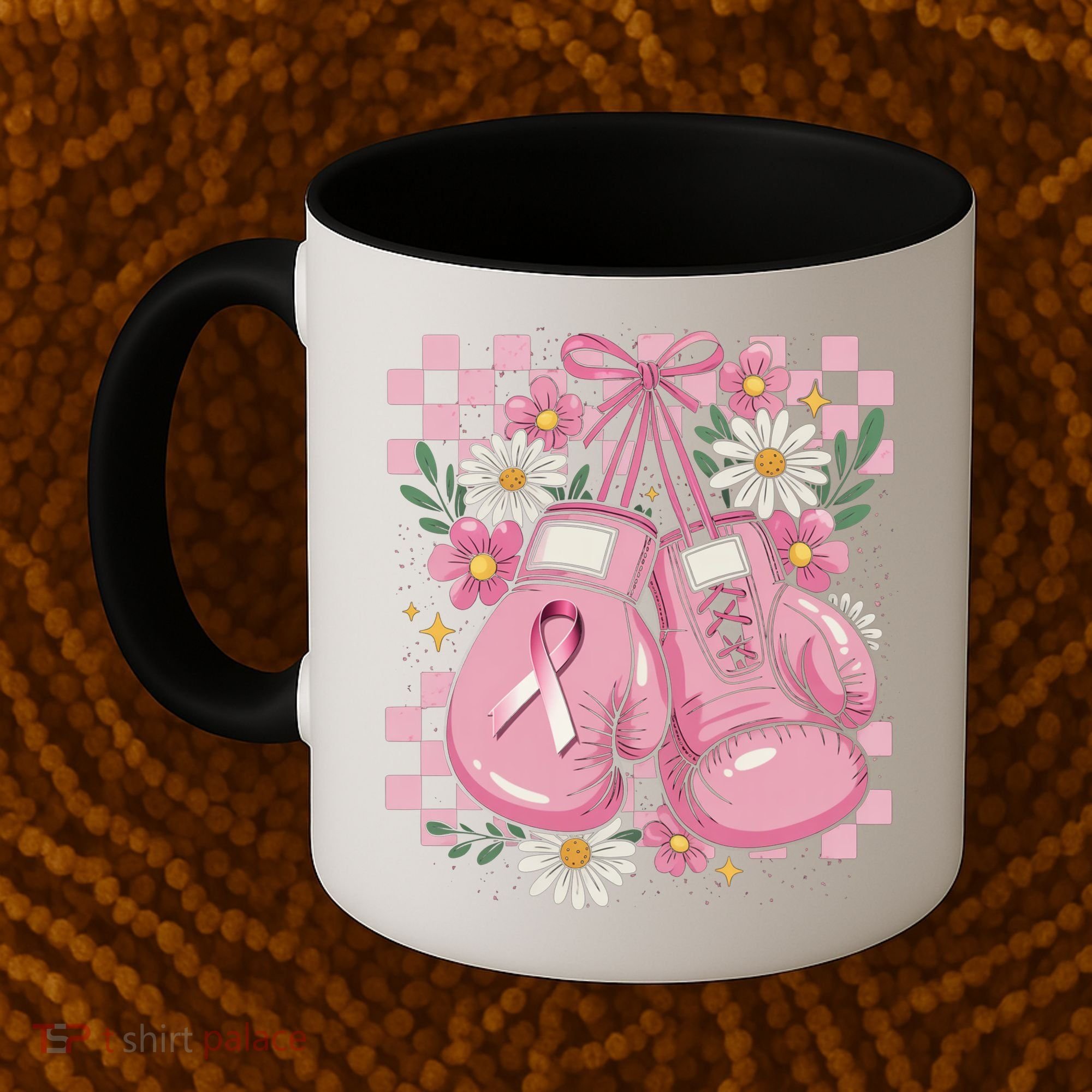 Coquette Boxing Gloves Fight Breast Cancer Coffee Mug