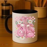 Coquette Boxing Gloves Fight Breast Cancer Coffee Mug thumb 4