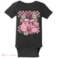 Coquette Boxing Gloves Fight Breast Cancer Baby Bodysuit thumb 0