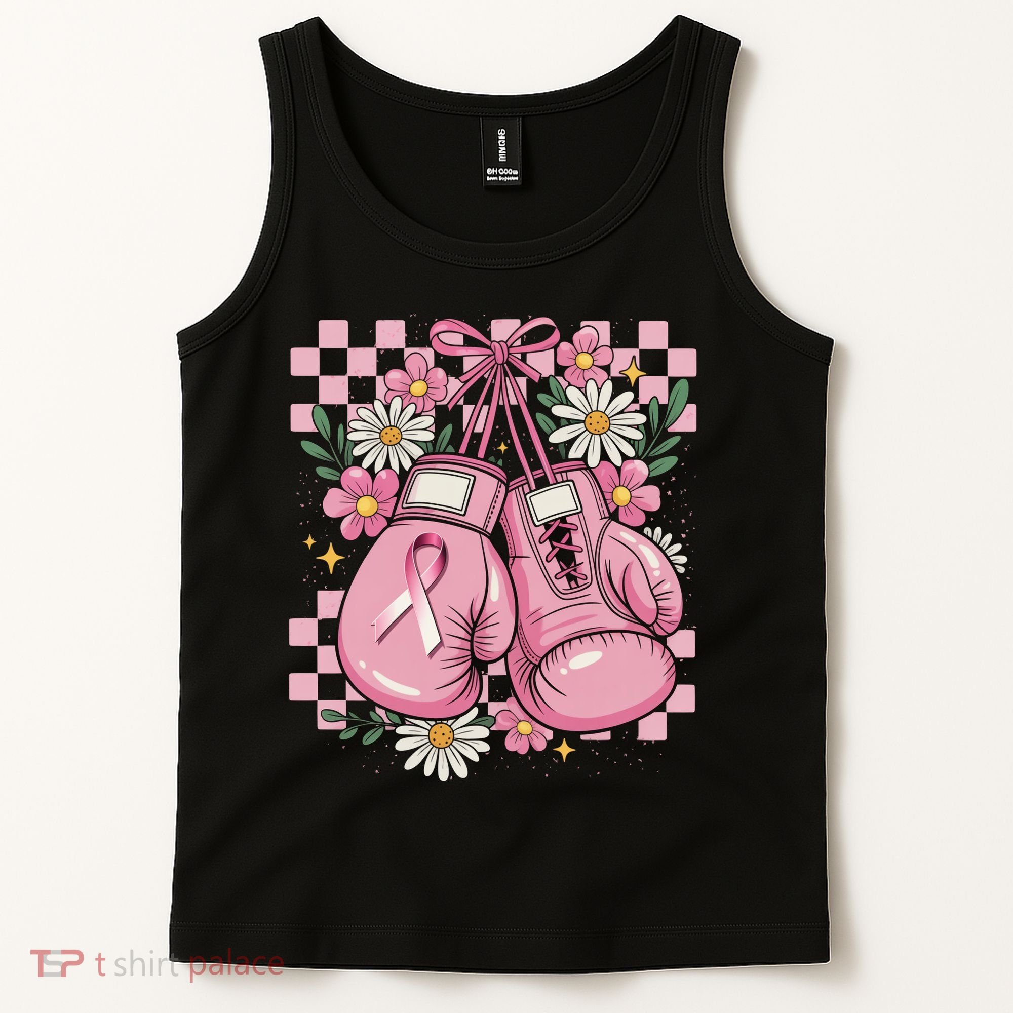 Coquette Boxing Gloves Fight Breast Cancer Tank Top