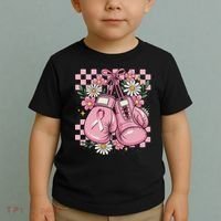 Coquette Boxing Gloves Fight Breast Cancer Toddler T-Shirt thumb 2
