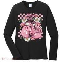 Coquette Boxing Gloves Fight Breast Cancer Women's Long Sleeve Shirt thumb 0