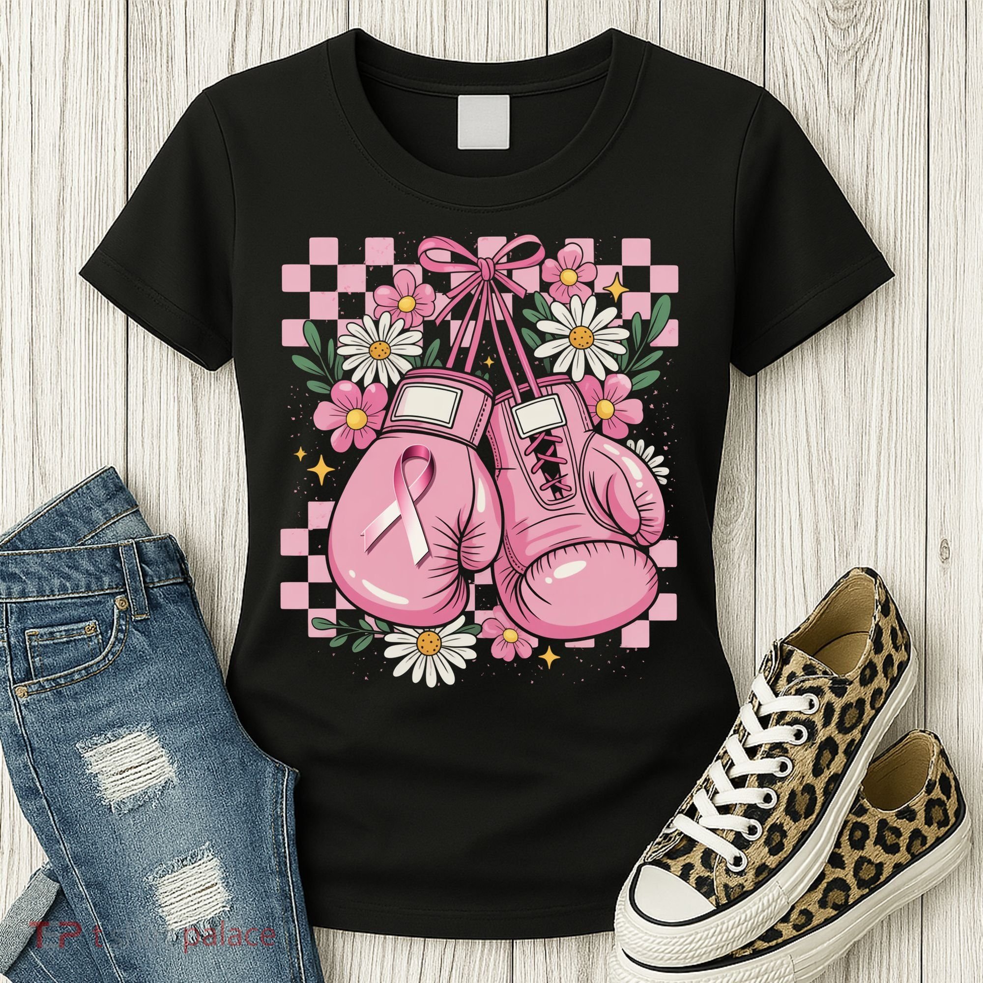 Coquette Boxing Gloves Fight Breast Cancer Women's T-Shirt