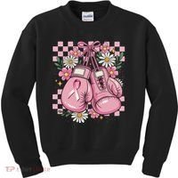 Coquette Boxing Gloves Fight Breast Cancer Kids Sweatshirt thumb 0