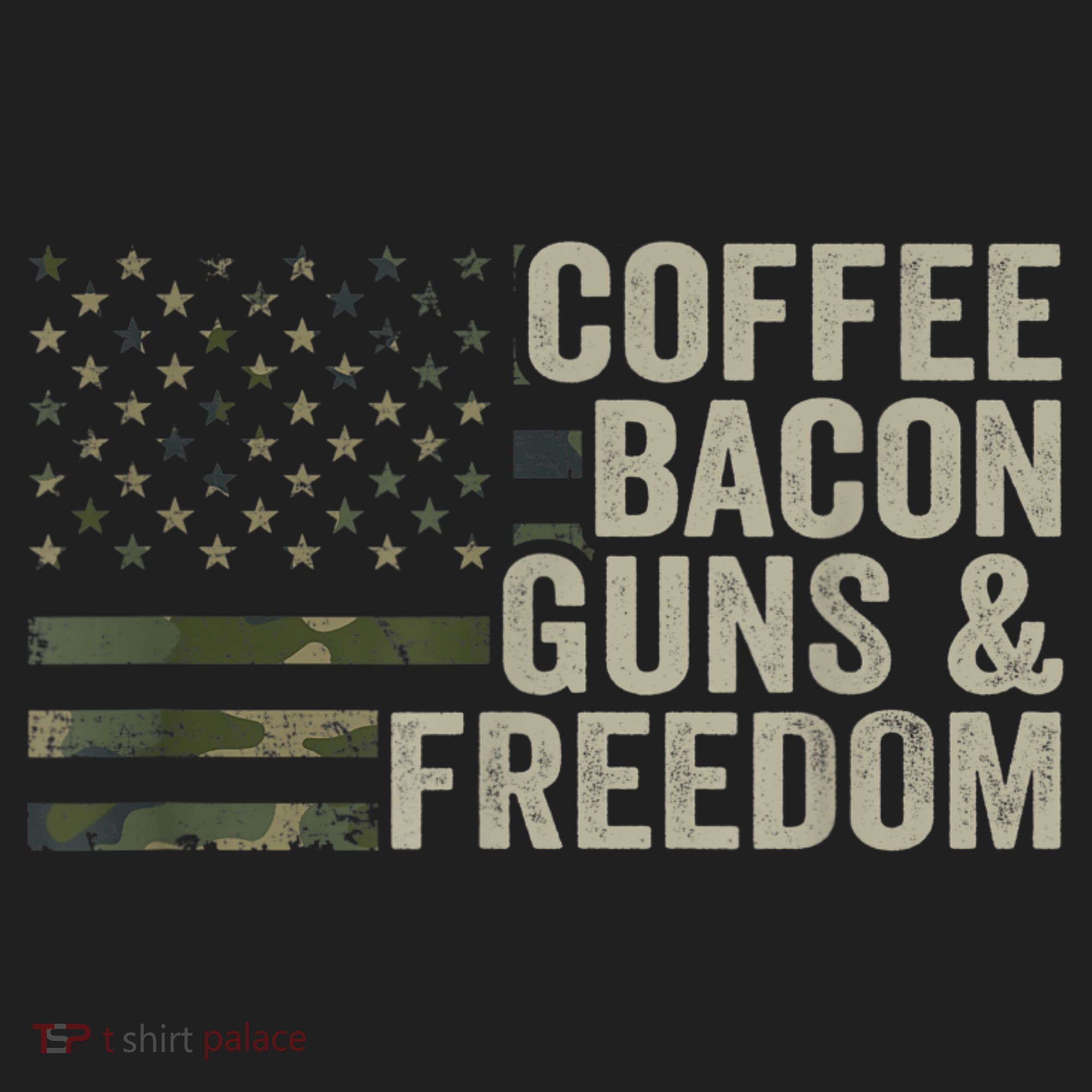 Coffee Bacon Guns & Freedom BBQ Grill Gun Camouflage Flag Women's Sweatshirt