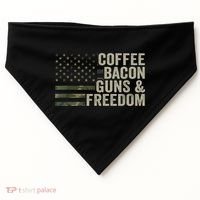 Coffee Bacon Guns & Freedom BBQ Grill Gun Camouflage Flag USA-Made Doggie Bandana thumb 0