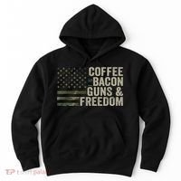 Coffee Bacon Guns & Freedom BBQ Grill Gun Camouflage Flag Hoodie thumb 0