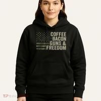 Coffee Bacon Guns & Freedom BBQ Grill Gun Camouflage Flag Hoodie thumb 5