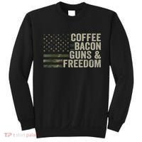 Coffee Bacon Guns & Freedom BBQ Grill Gun Camouflage Flag Sweatshirt thumb 0