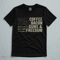 Coffee Bacon Guns & Freedom BBQ Grill Gun Camouflage Flag T-Shirt thumb 5