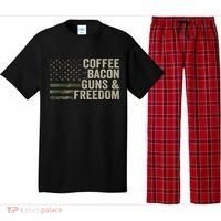 Coffee Bacon Guns & Freedom BBQ Grill Gun Camouflage Flag Pajama Set thumb 0