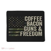 Coffee Bacon Guns & Freedom BBQ Grill Gun Camouflage Flag Mousepad thumb 0