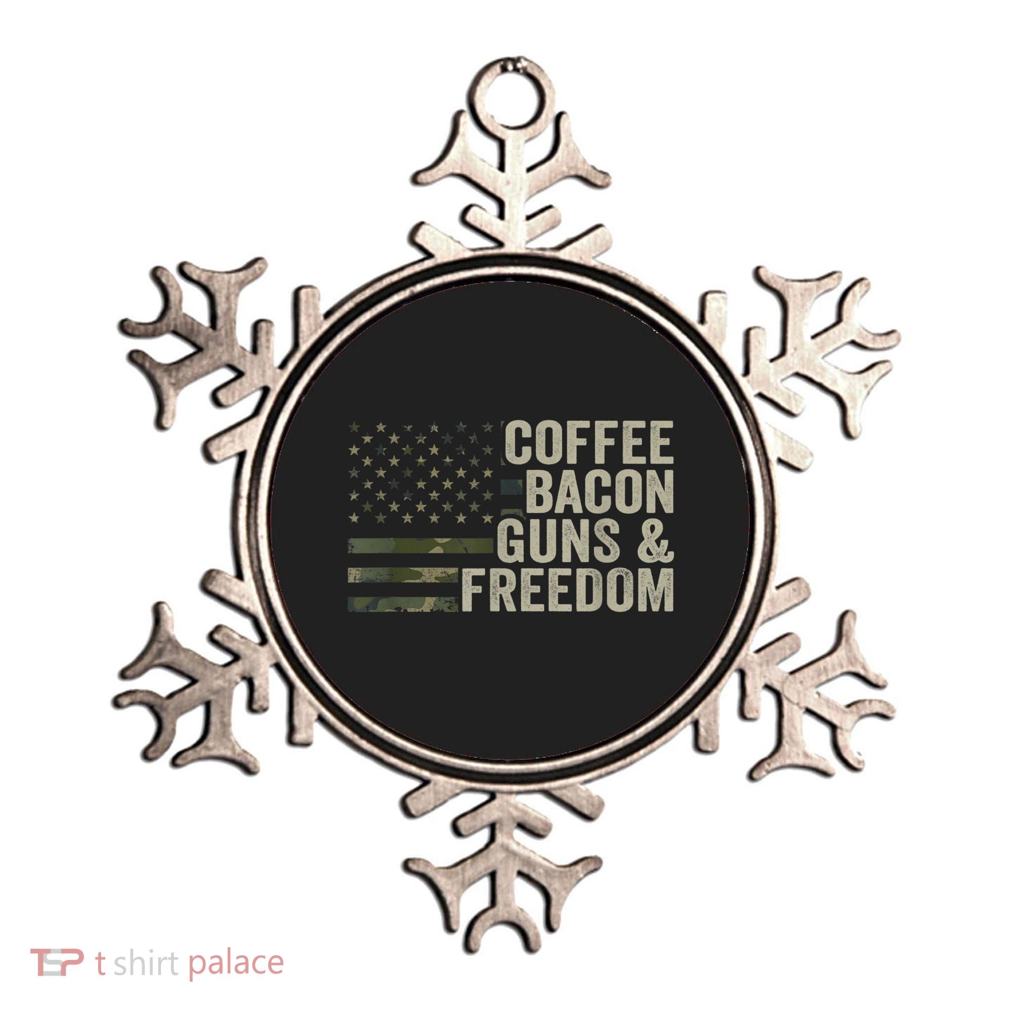 Coffee Bacon Guns & Freedom BBQ Grill Gun Camouflage Flag Ornament